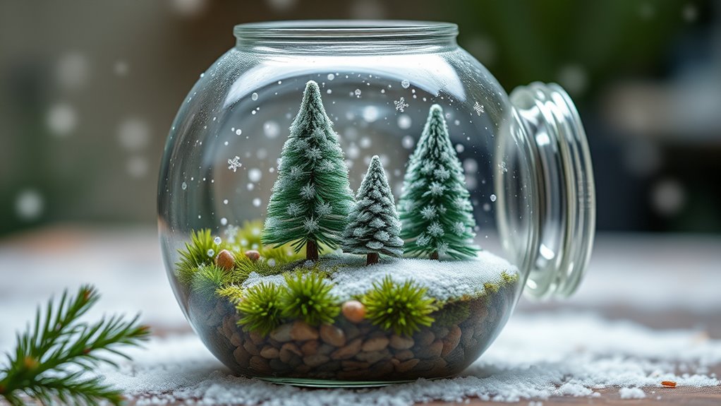 create snow globe terrarium