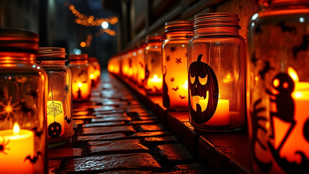 diy halloween glowing jars