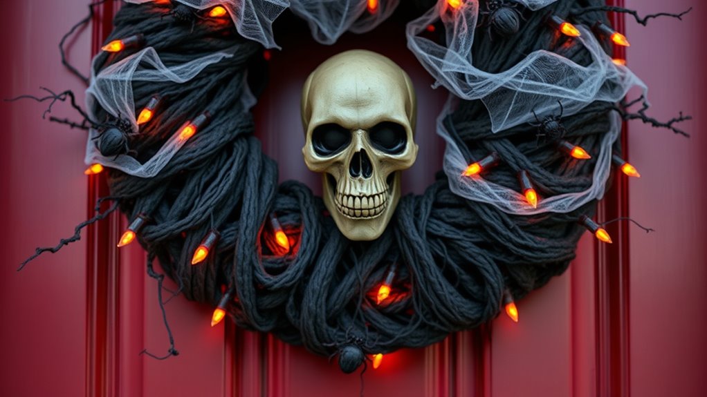 diy halloween wreath crafting
