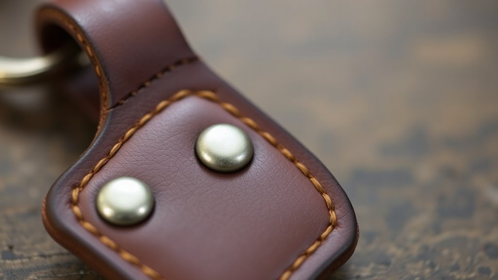 diy leather riveted keychain