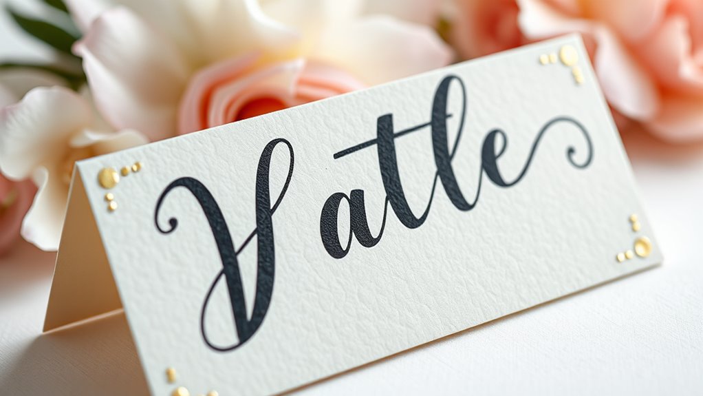 elegant handwritten name tag