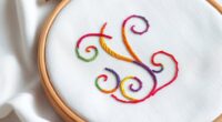 embroidered monogram hoop stitch