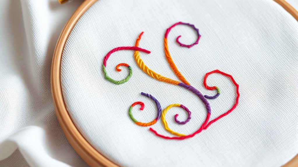 embroidered monogram hoop stitch