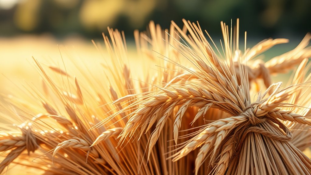 gathering wheat and grass