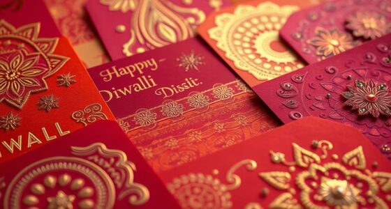 gold accented handmade diwali cards