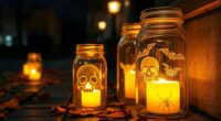 illuminated halloween sidewalk jars