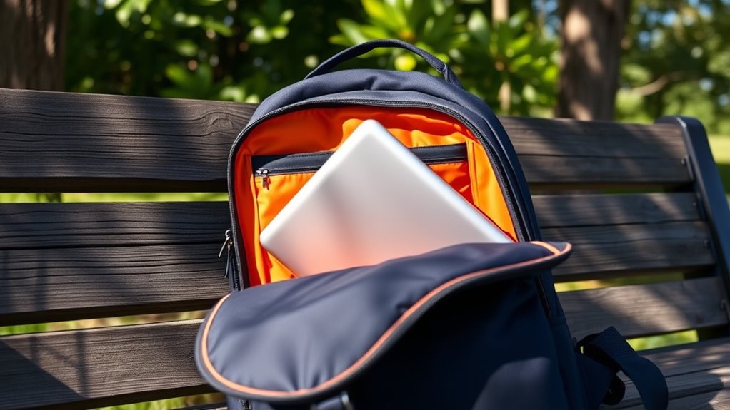 laptop compartment organization details