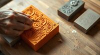 linoleum rubber block carving