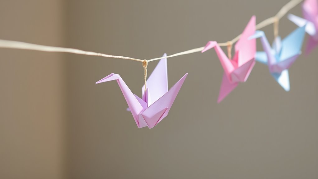origami crane garland craft
