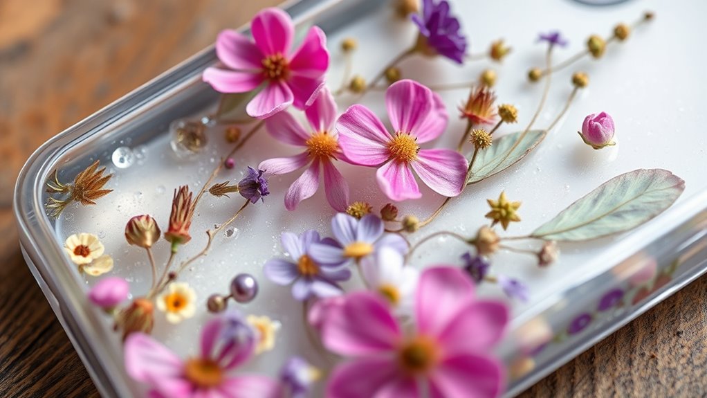 pressed flower resin case