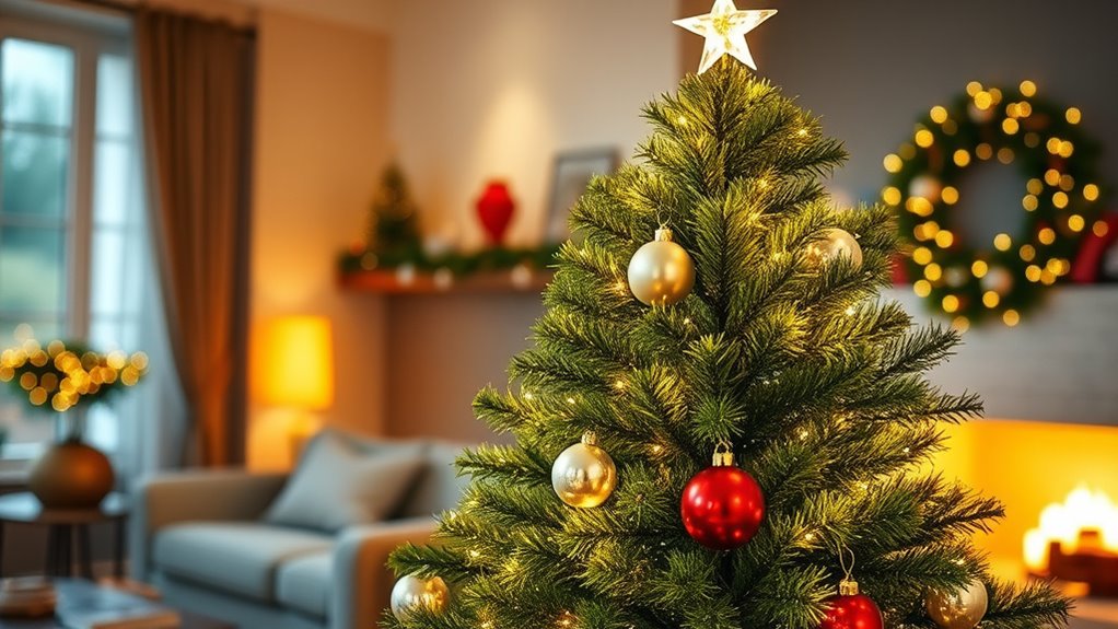 realistic pre lit christmas trees