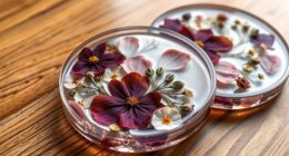 resin coasters with flowers