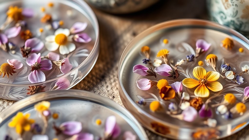 resin safety and floral layering