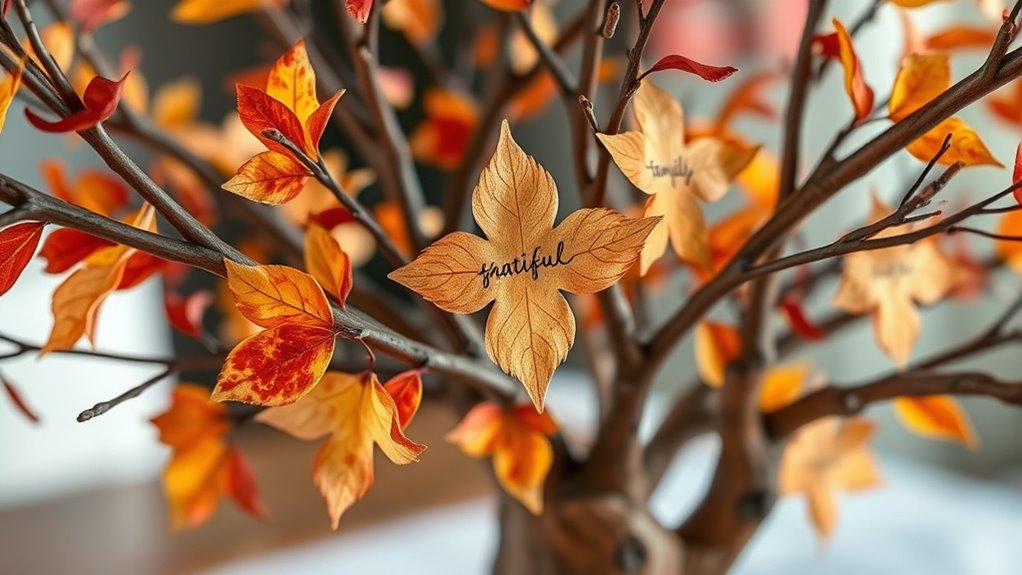 thankful family leaf centerpiece