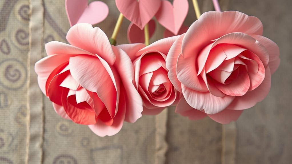 valentine paper rose garland