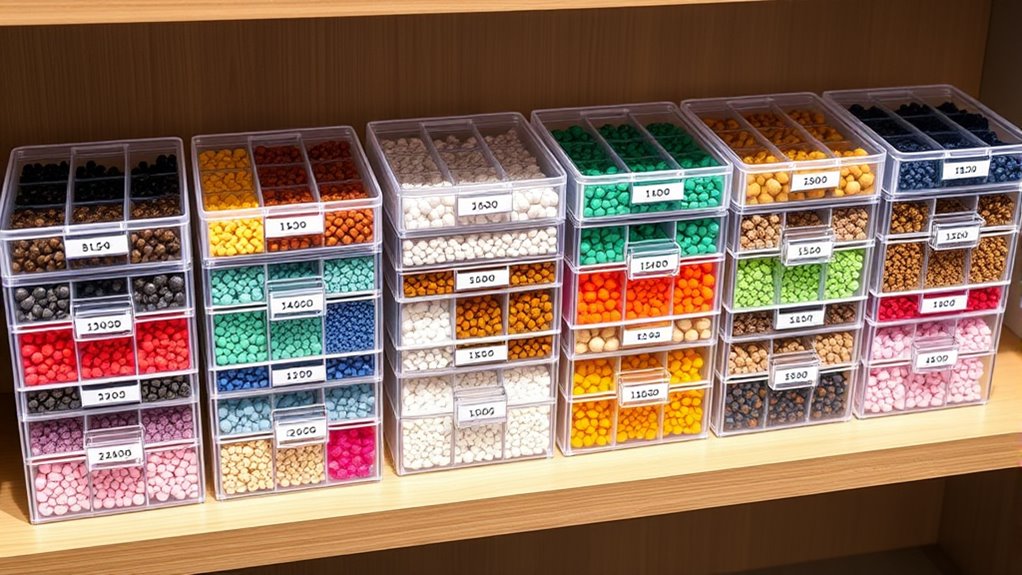 bead storage divider boxes