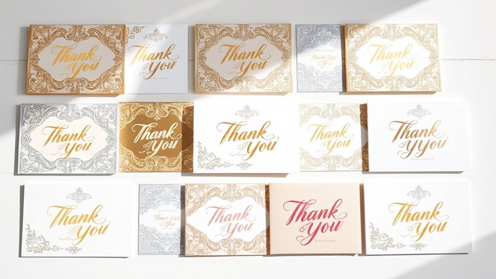 elegant foiled thank you cards