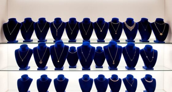 elegant velvet necklace displays