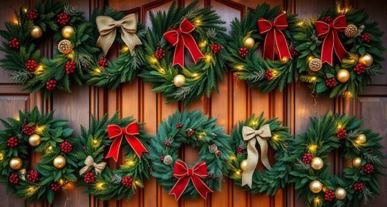 festive front door wreaths