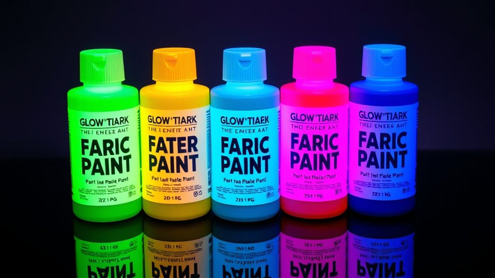 glow in the dark fabric paint set