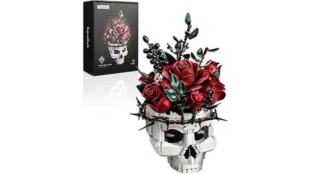 skull rose flower bouquet