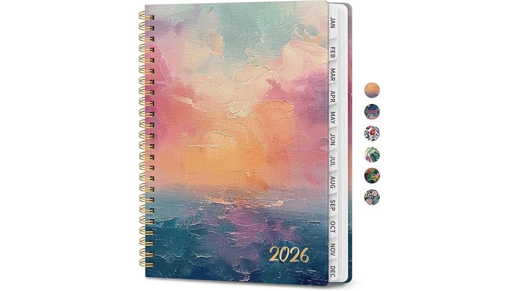 sunset themed 2026 planner