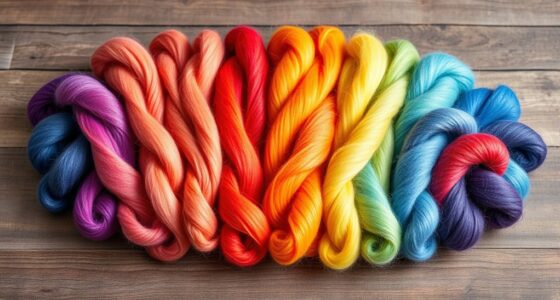 top rainbow wool roving bundles