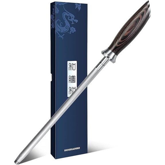 HOSHANHO 10-Inch Kitchen Knife Sharpener Steel