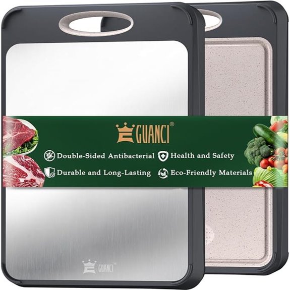 GUANCI Stainless Steel Double-Sided Cutting Board