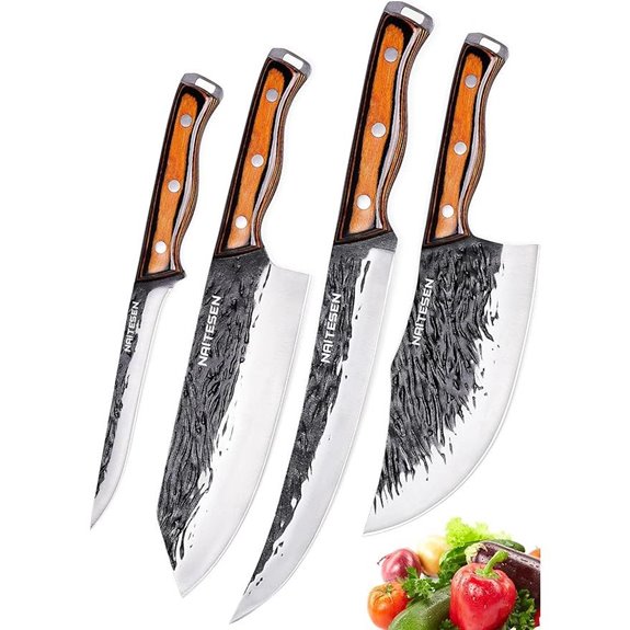 4PCS Hand Forged Kitchen and Butcher Knives Set