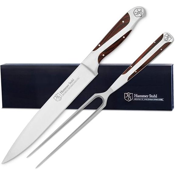 German Forged Stainless Steel Carving Knife & Fork Set
