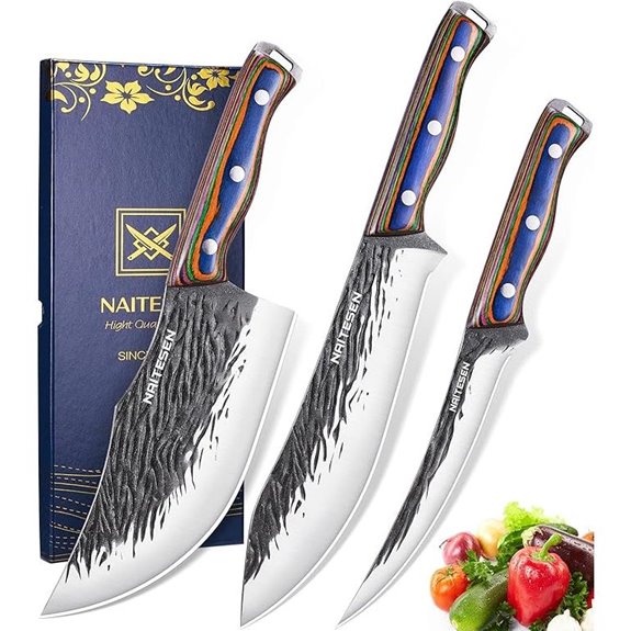 3PCS Hand Forged Meat Kitchen Knives Set