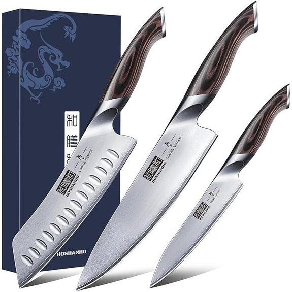 HOSHANHO 3-Piece Japanese High Carbon Kitchen Knives