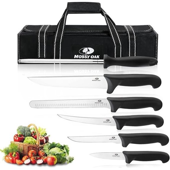 Mossy Oak 6-Piece Kitchen Knife Set with Roll