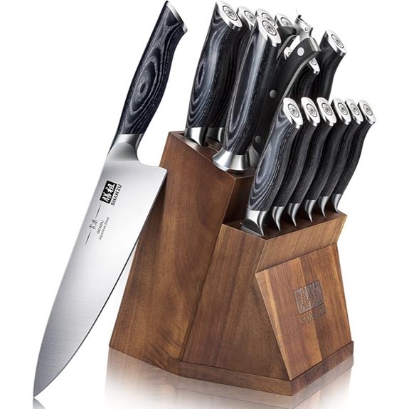 SHAN ZU Kitchen Knife Set with Removable Block