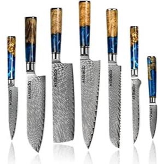 Seido 7-Piece Damascus Steel Knife Set