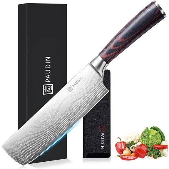 PAUDIN 7 Nakiri Knife Razor Sharp Kitchen Blade