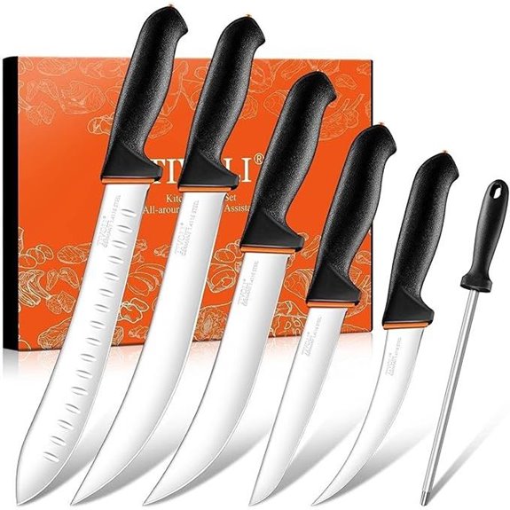 TIVOLI 6-Piece Professional Meat Processing Knife Set
