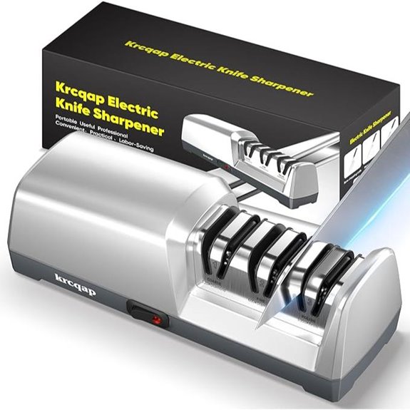 Electric Knife Sharpener with 3-Stage Diamond Abrasive