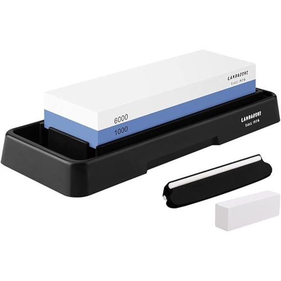 Knife Sharpening Stone Set with Waterstone and Guide