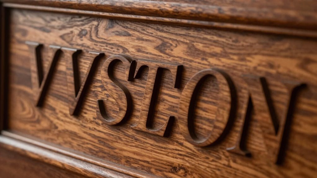 luxurious carved typography depth