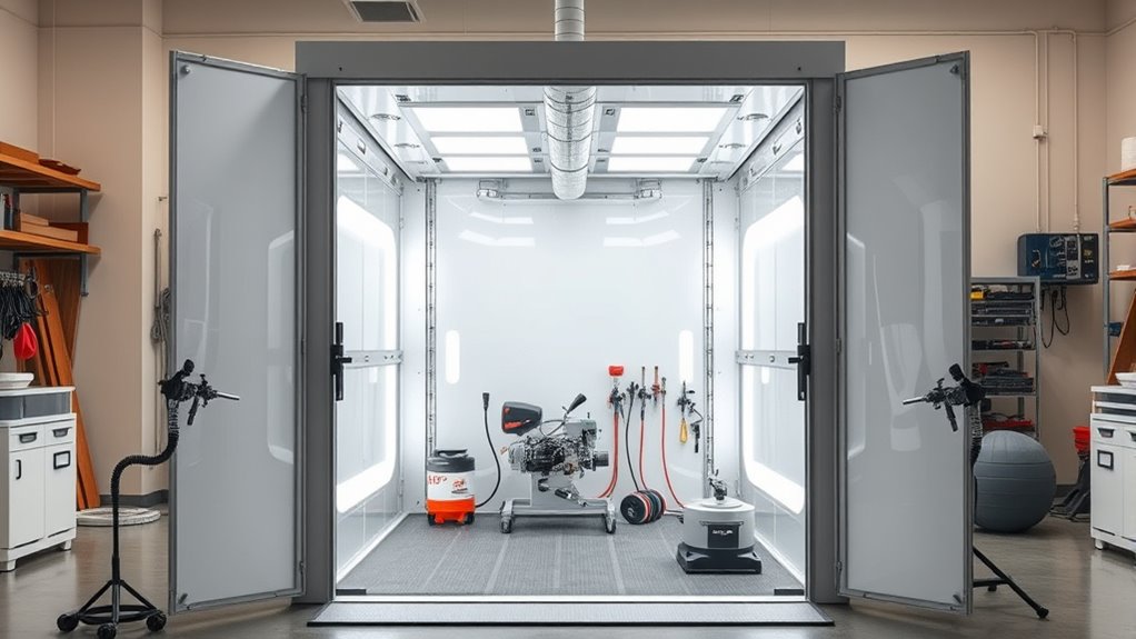 portable booth size and ventilation