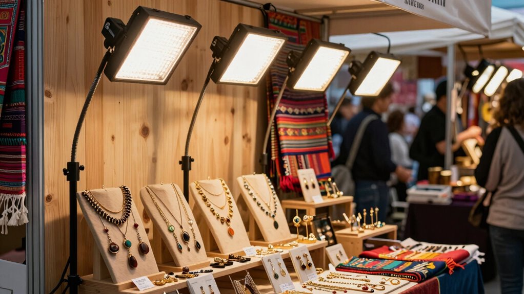 portable craft booth lighting factors