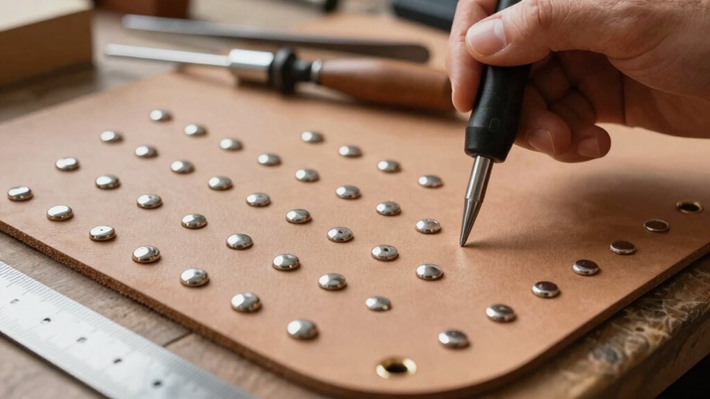 precise rivet and grommet alignment