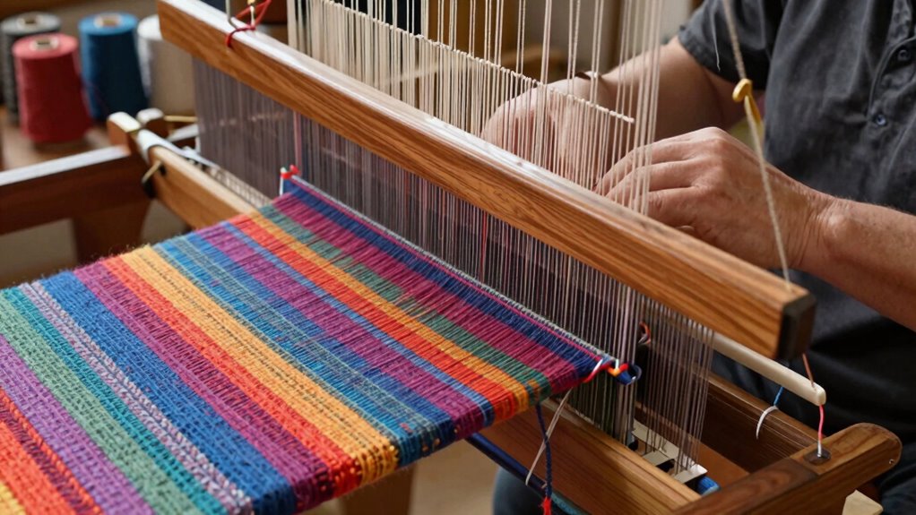 prepare tension maintain weave