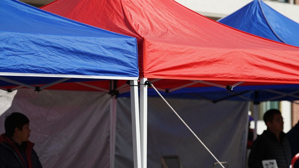 secure canopy against wind