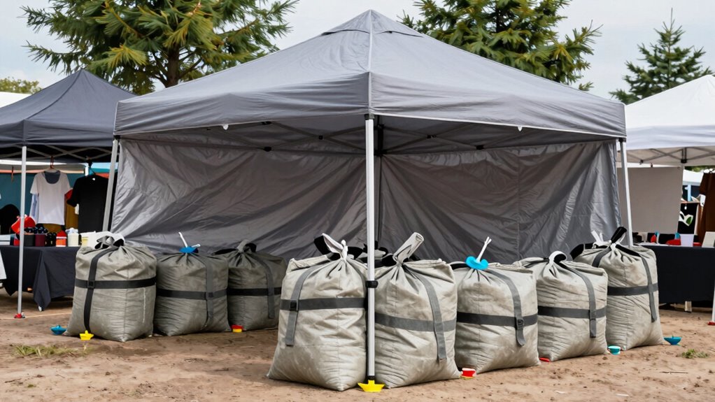 secure canopy with proper weights