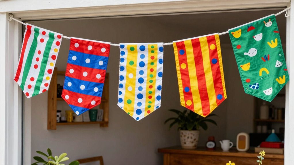 colorful cheerful fabric banners
