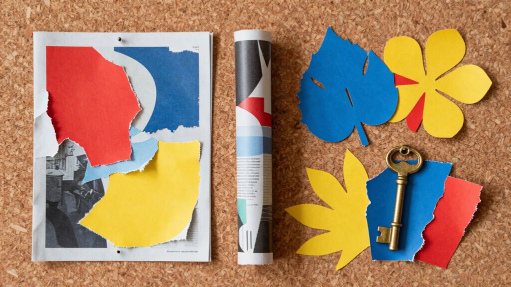 colorful magazine paper collage