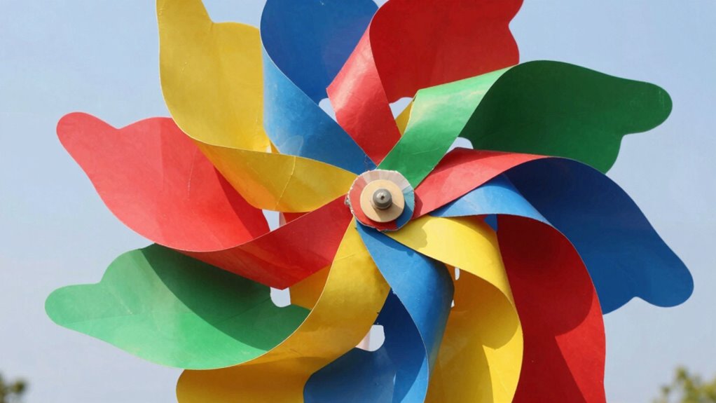 colorful pinwheel backdrop creation